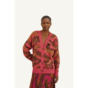 Farm Rio pink oversized croc knit cardigan size medium